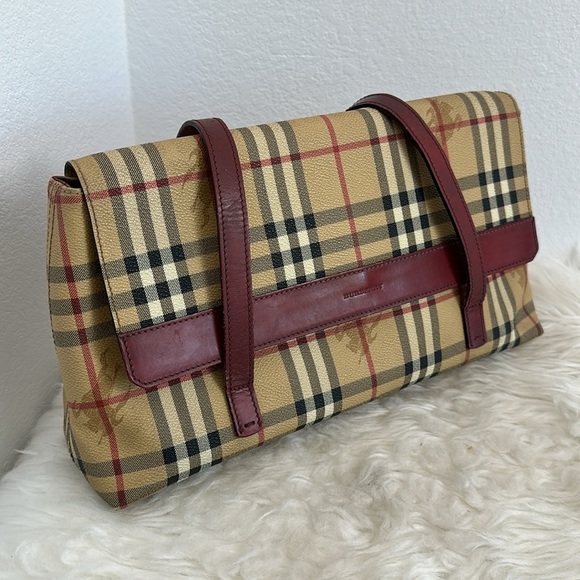 💯 Authentic BURBERRY Haymarket Check Shoulder Flap Bag🍀 - Picture 12 of 17